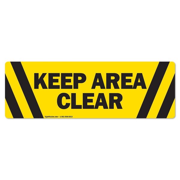 Signmission Keep Area Clear 16in Non-Slip Floor Marker, 3PK, 16 in L, 16 in H, FD-C-16-3PK-99923 FD-C-16-3PK-99923